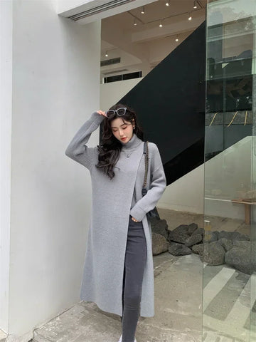 New in Autumn Winter Women Knitted Pullover Long Dresses